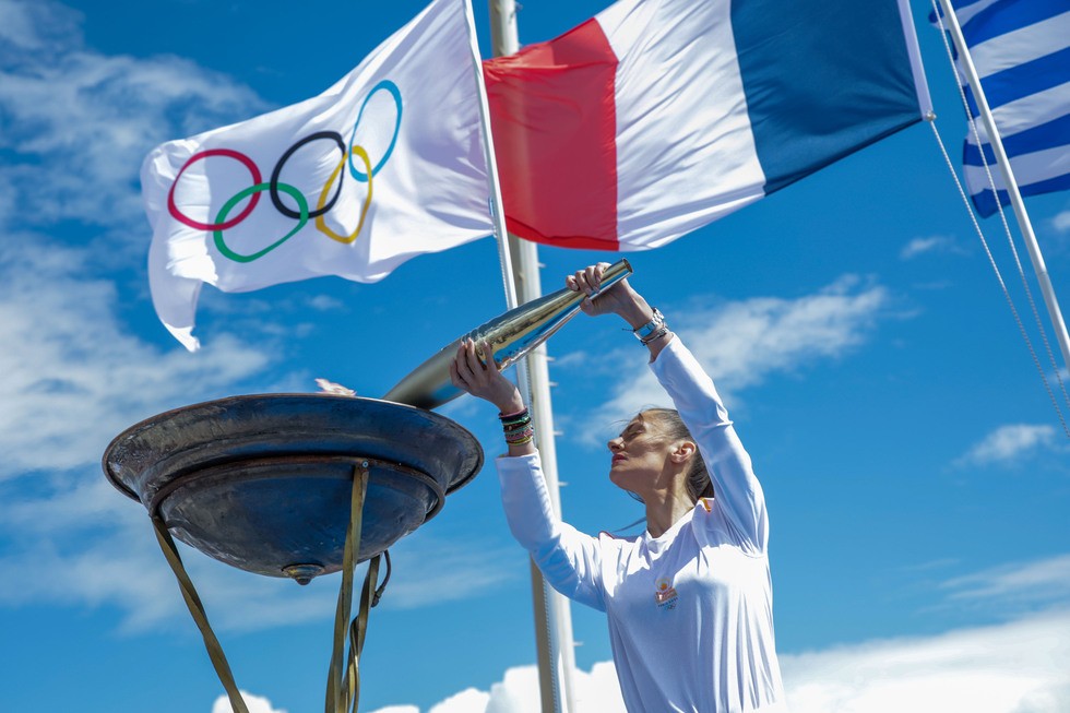 Ολυμπιακή Φλόγα «Παρίσι 2024» στην Γέφυρα Ρίου-Αντιρρίου.