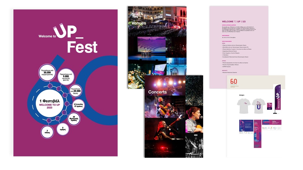 Welcome to UP FEST | Σχεδιασμός | Επικοινωνία | Χορηγίες | Προβολή | Οπτική Ταυτότητα | Υλοποίηση